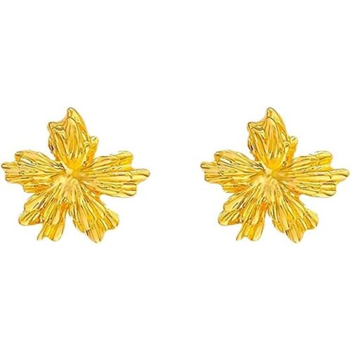 Kal-Boucles D'oreilles Fleur En Alliages Doré Bijoux Femme Élégants Et Tendance Pour Toutes Occasions
