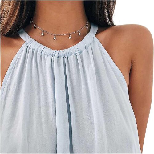 Kal-Collier Ras Du Cou Étoile Boho Collier Étoile Dorée Collier Ras Du Cou Pendentif Étoile Vintage Collier Minimaliste Minuscule Collier Chaîne Étoile Bijoux Pour Femmes Et Filles