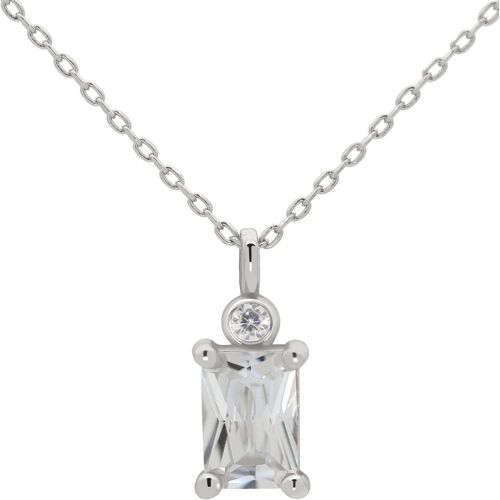 Kal-Collier Pendentif Femme, Chaîne En Argent Sterling 925 Avec Zircone Cubique Pour Femme Cadeau En Argent Pour Femme - Argent