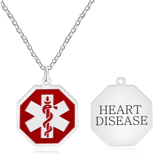Kal-Collier Pendentif Géométrique Imperméable | Colliers De Sport Médical Id Hypoallergénique Gravés Personnalisés | Bijoux Polyvalents Mode Symbole Médical Ya4676