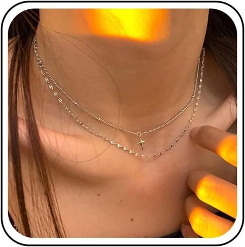 Kal-Collier Ras Du Cou Étoile Collier Pendentif Étoile Argent Collier Étoile Boho Collier Étoile Superposé Chaîne Satellite Perlée Collier Chaîne Bijoux Pour Femmes Et Filles Cadeaux