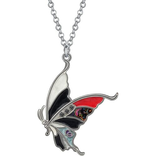 Kal-Colliers De Papillons En Alliage Émaillé Avec Pendentifs En Strass Bijoux De Mode Pour Les Femmes Et Les Filles Charmes D'insectes Cadeaux