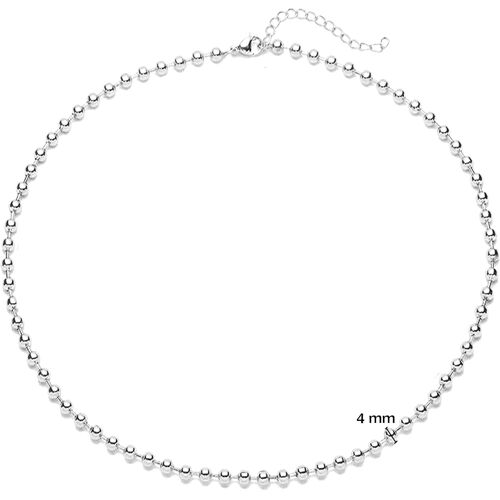 Kal-Collier Boule Doré Argenté Pour Femme Plaqué Or 18 Carats Chaîne Boule Acier Inoxydable Chaîne Militaire Avec Boules Unisexe
