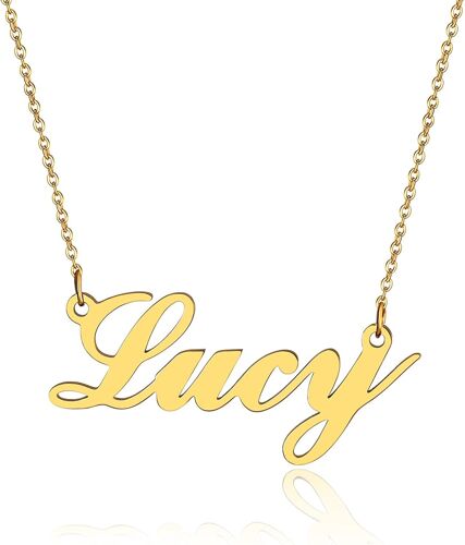 Kal-Collier Prénom Personnalisé 1-2 Prénoms En Argent Sterling/Acier Inoxydable Avec Chaîne De 50cm,Bijoux Personnalisés Pour Bon Cadeau Saint-Valentin Anniversaire Marriage Noël