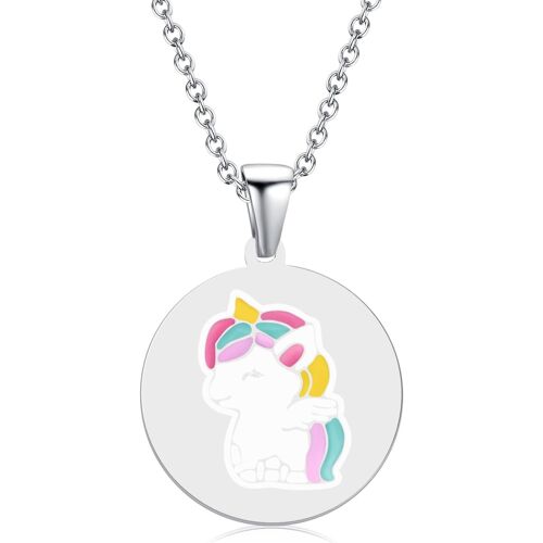 Kal-Collier Pour Filles, Collier Cadeau Bijoux Pendentif Lapin Papillon Éléphant Paresseux Ange Tortue Flamant Coccinelle Dauphin Girafe Panda Abeille Koala Licorne