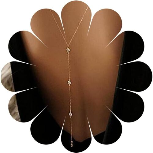 Kal-Vintage Collier En Y Avec Gouttes De Cristal Collier De Fond En Cz Collier En Chaîne En Y Avec Pierres Du Rhin Collier De Fond En Chaîne Pour Mariage En Or Bijoux Pour Femmes