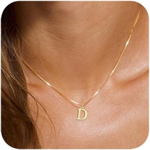Kal-Collier Femme Argent Plaque Or Collier Chaine Avec Lettre Initiale Pendentif De A À Z Personnalisé Prénom Enfant Fille Ado Maman Cadeau De Bijoux À La Mode