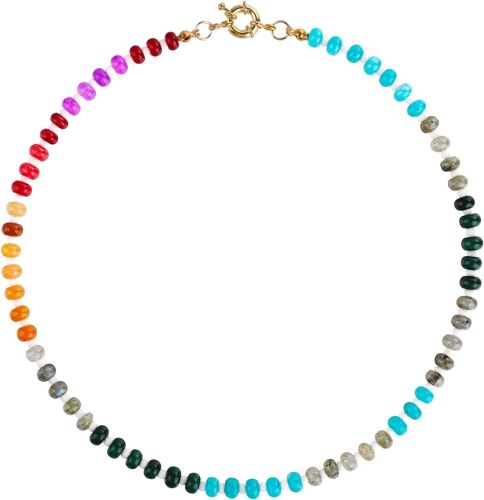 Kal-Collier De Perles Colorées, Collier Pendentif Collier En Pierre Naturelle Pour Femmes Et Filles Collier Pendentif Collier De Perles Bohème Pour Collier De Surfeur De Plage Bijoux Cadeau