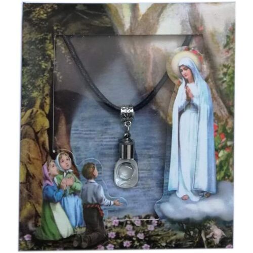 Kal-Eau Bénite Notre-Dame De Fátima - Pendentif Ampoule En Verre Avec Collier - Pendentif: H 3,7 Cm