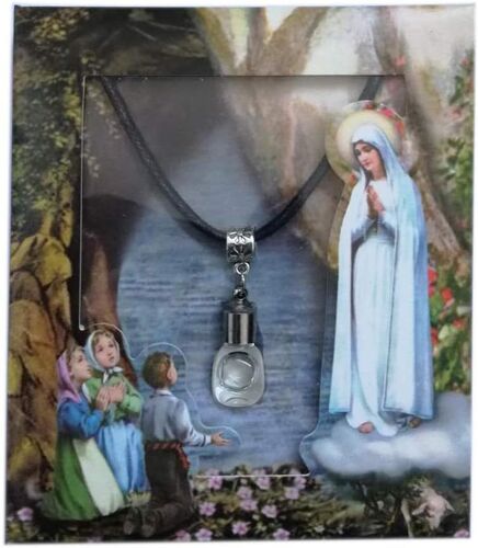 Kal-Eau Bénite Notre-Dame De Fátima - Pendentif Ampoule En Verre Avec Collier - Pendentif: H 3,7 Cm