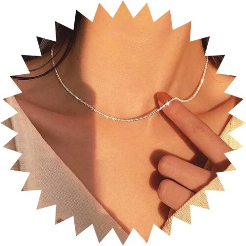 Simple Tour De Cou Chuliflower Chaîne Boho Argent Bling Bling Colliers Ras Du Cou Chaîne Réglable Bijoux Accessoires De Mariage Cadeau Merveilleux Dans La Fête D'anniversaire Pour Les