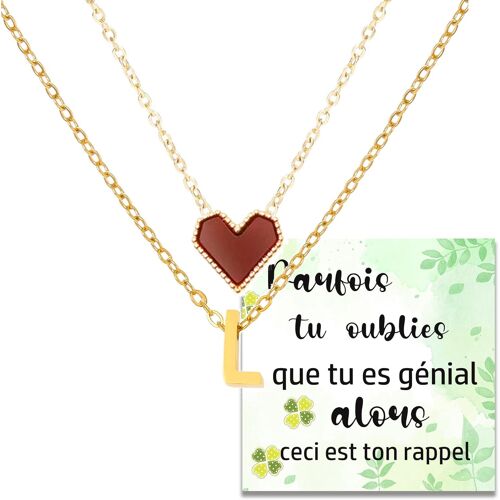 Kal-Colliers Femme Inox Pendentif Lettre Initiale A-Z, Personnalisé Prenom Idée Originale Cadeau Ado Fille Noel Anniversaire Pour Maitresse Maman Soeur