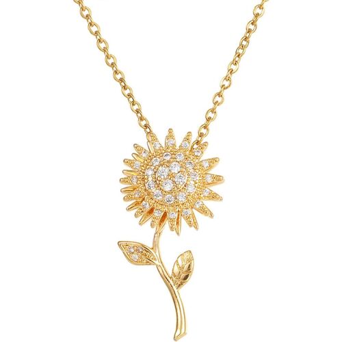 Collier Tournesol Pour Femme,Tournesol Pendentif Collier,Collier Coeur Tournesol Avec Oxyde De Zirconium Pendentif,Tu Es Mon Soleil Bijoux Femme,Fleur Collier Bijoux Cadeaux Pour Femmes Filles