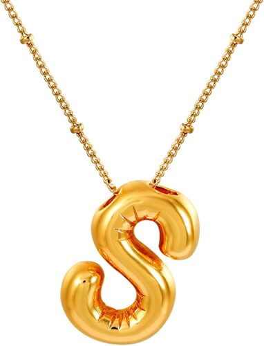 KAL-A-Z Bubble Letter Necklace Chaîne Or Initiales Colliers Avec Pendentif Balloon Lettres Femmes Chaîne Nom Initial Epais Chaîne De Lettres Pour Femmes