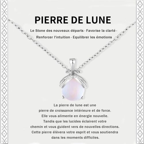 Kal-Pierre De Lune Collier, Cadeau Collier Bijoux, Pendentif Cadeaux Anniversaire, Anniversaire Collier, Amitié Colier Noel Cadeaux, Pour Fille Maman Soeur Amie Fille Ado Femme