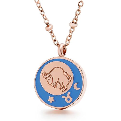Kal-Or Rose Collier Pendentif Zodiaque 12 Constellation Horoscope Signe Colliers Anniversaire Bijoux Cadeaux Pour Femmes Filles