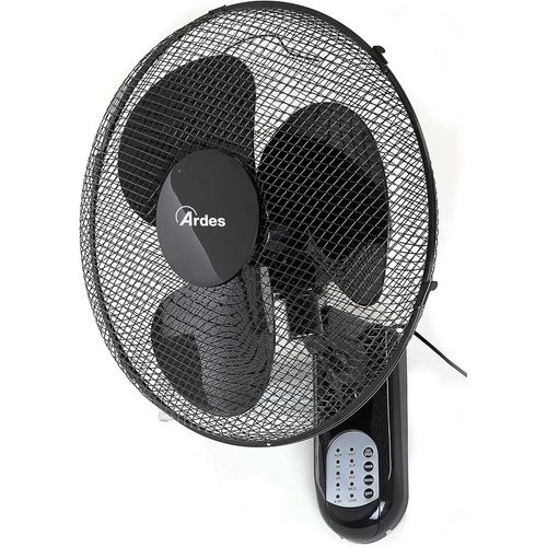 ARDES - VENTILATEUR MURAL AVEC 3 PALES ROTATIVES - AVEC TELECOMMANDE - NOIR