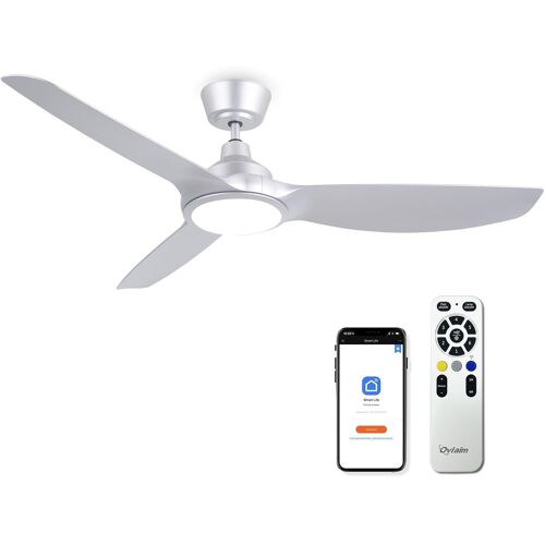 SUBZONAL-132cm silencieux DC Moteur intelligent ventilateur de plafond avec éclairage et télécommande moderne argent haute CFM ventilateur de plafond pour la maison et le Bureau