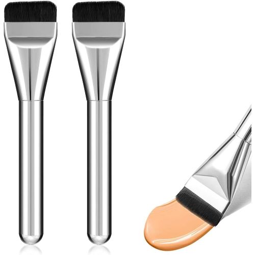 Xbfocnhlot De 2 Pinceaux De Maquillage Plats Pour Fond De Teint - Idéal Pour Les Fonds De Teint Crémeux, Poudrés Ou Liquides 