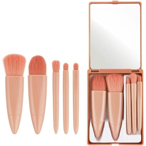 Ensemble De Pinceaux De Maquillage De Voyage - Portable - Petit Kit Complet De Pinceaux Cosmétiques Pour Fond De Teint, Poudre, Blush 
