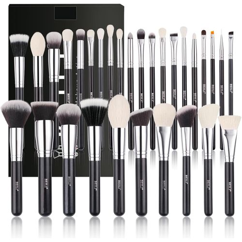 Beili Pinceaux Maquillage 30 Pcs Kit Pinceau Maquillage Professionnel, Lot Pinceaux Maquillages Pour Pinceau Yeux Fond Teint Sourcils Highlighter Makeup Brushes,Poil Naturelles,Noir 