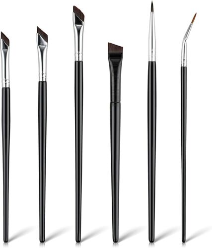 Kalanka-6 Pièces Pinceau Angulaire Pour Eye-Liner, Pinceau De Précision Ultra Fin Pour Ombres À Paupières, Pinceau Angulaire Pour Sourcils, Outils De Maquillage Pour Ombres À Paupières Et Sourcils 