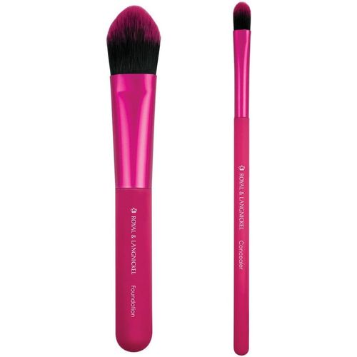 Moda & Langnickel Lot De 2 Pinceaux De Maquillage Pour Maquillage Avec Fond De Teint Et Anti-Cernes Rose Taille Voyage 