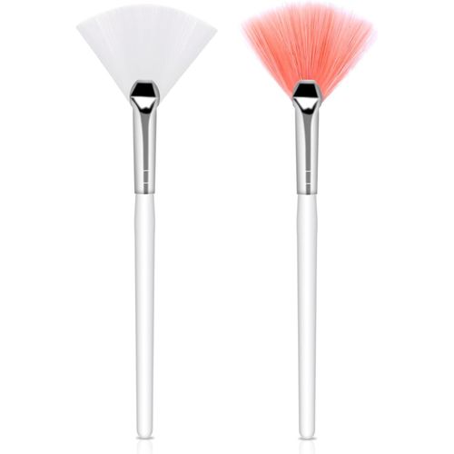 Lot De 2 Pinceaux Éventails Pour Masque Facial - Pinceau Doux Pour Le Vi - Pinceau De Maquillage - Pinceau Applicateur D'acide - Pinceau Cosmétique Pour Femmes Et Filles - Masque D'argile 