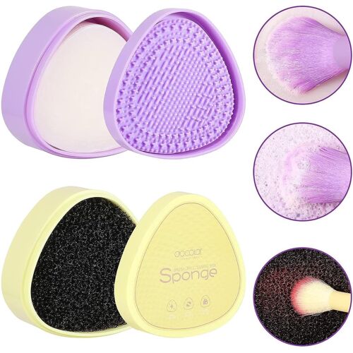 Kalanka-Nettoyeur Pinceau Maquillage, Nettoyant À L'huile De Noix De Coco Solide, Éponge De Retrait De Couleur Et Tapis De Nettoyage Pour Pinceaux 