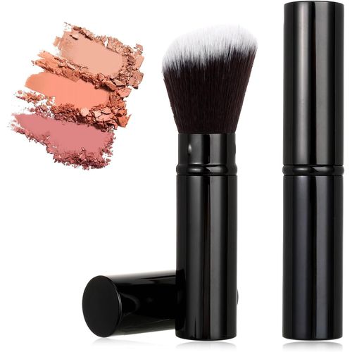 Lot De 2 Pinceaux De Maquillage Rétractables Kabuki Portables Pour Fond De Teintpoudrefond De Teintblushfard À Jouesoutils De Maquillage Pour Blushbronzerpolissagepoudre Libre, 