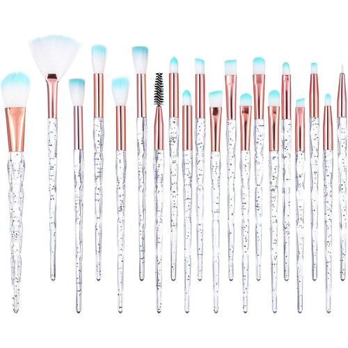Hjzhii 20 Pièces Kit Pinceaux Maquillages,Pinceau Maquillage Fond De Teint Blush Pinceaux Maquillage Crystal Sparkles Ensemble Pour Fard À Paupières Mélange De Fard À Paupières Correcteur Highlight 