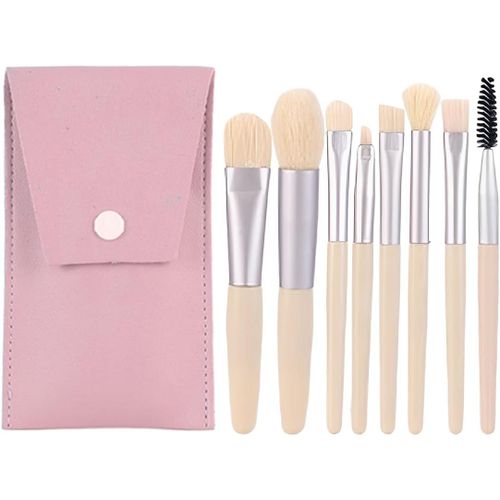 N Y Pinceaux Maquillages Set, Pinceau Maquillage, Pinceau De Maquillage Eyeliner, Pour Sourcils Yeux Cil Angle Incliné Ultra Fin, 8 Pièce 