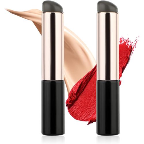 Amabro Lot De 2 Pinceaux De Maquillage Réutilisables En Silicone À Tête Ronde Hautement Élastique Pour Gloss À Lèvres, Huile À Lèvres, Masque À Lèvres, Accessoires De Maquillage Portables, Essentiels 