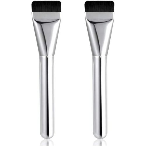 Lot De 2 Pinceaux De Maquillage Ultra Fins Pour Fond De Teintpinceaux De Maquillage Plats 