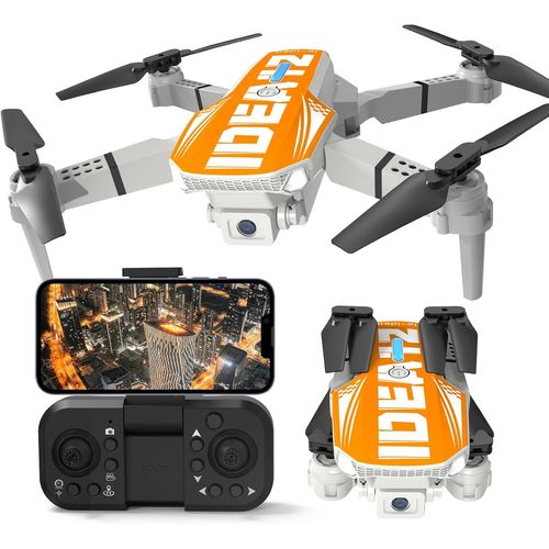Le-Idea Drone Avec Caméra 1080p Hd Pour Adultes, Idea12 Drones Rc Avec Deux Caméras Mode Sans Tête Flips À 360°, Mini Drones Pliables Pour Débutants, Orange-Marque Générale
