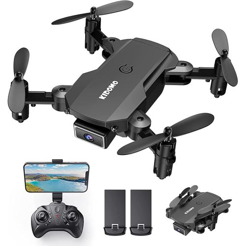 Mini Drone Pliable Avec Caméra - Kidomo 1080p Mini Quadrirotor Rc Pour Enfants Et Wifi Fpv Télécommande, Lumières Led Et Décollage/Atterrissage À Une Touche, 360°Flips, 2 Batteries-Marque Générale