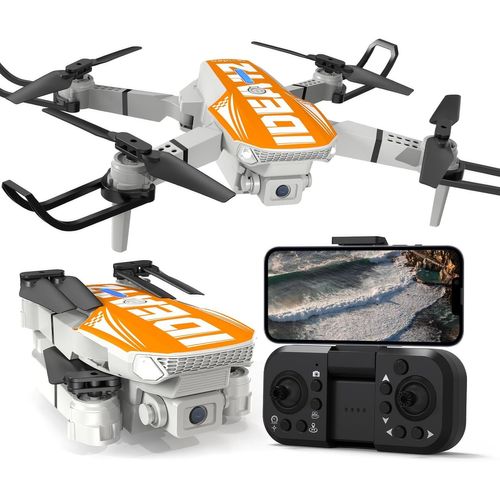 Le-Idea Drone Avec Caméra 1080p Hd Pour Adultes, Idea12 Drones Rc Avec Deux Caméras Mode Sans Tête Flips À 360°, Mini Drones Pliables Pour Débutants, Orange-Marque Générale
