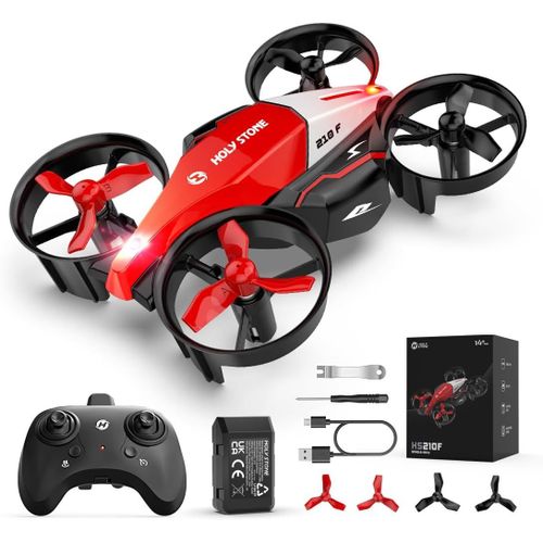 Chenquansarl-Hs210f Mini Drone Pour Enfants, 2-En-1 D'intérieur Rc Quadcopter Avec Lumières Led, Mode D'atterris Et De Vol, 3d Flip, Modulaire Batterie Sécurisée Jouet Cadeau Pour Garçons Filles-Holy Stone