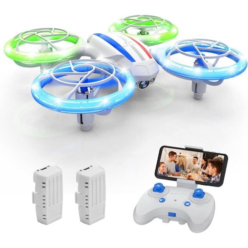 D23 Drone Pour Enfants Débutants, Mini Drone Rc Led Avec Maintien D¿Altitude, Mode Sans Tête, Caméra Hd 720p Fpv Wifi, Protection Des Hélices, Facile À Utiliser, Cadeau Fille Garçon