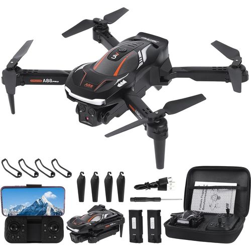 Mini Drone Pour Enfant Avec Caméra 1080p Hd, Avec Une Touche Décollage/Atterrissage, Flip 3d, Capteur De Gravité, Contrôle Gestuel, 2 Batteries, Drones Fpv Pour Enfants Adultes Débutants (Noir)-Marque Générale