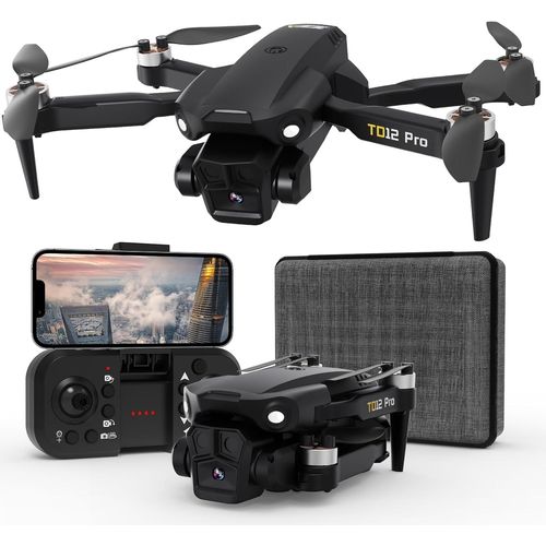 Toladrone Mini Drone Avec Caméra 4k, Td12pro Drones À Moteur Sans Balais Pour Débutants, Résistance Au Vent De Niveau 3, Réglage De La Vitesse, Contrôle Via Application, Quadricoptère Rc-Marque Générale