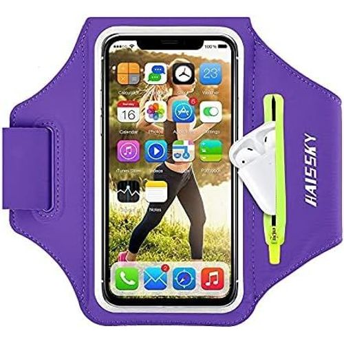 Brassard De Sport Avec Clé De Voiture Poche Zippée,Brassard De Téléphone Résistant À L'eau Pour Iphone 15/14/14 Pro /13 Pro/12 Pro /Xr/Xs Smartphone Running Brassard 6.8"" Pour Jogging