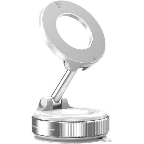 MSXTTLY Support Telephone Voiture pour Magsafe, Vmag-S1 Rotatif à 360 Portable Aimanté Telephone Voiture Support Telephone Voiture Magnetique, pour iPhone 17 Pro-12 et Android Phone, Blanc