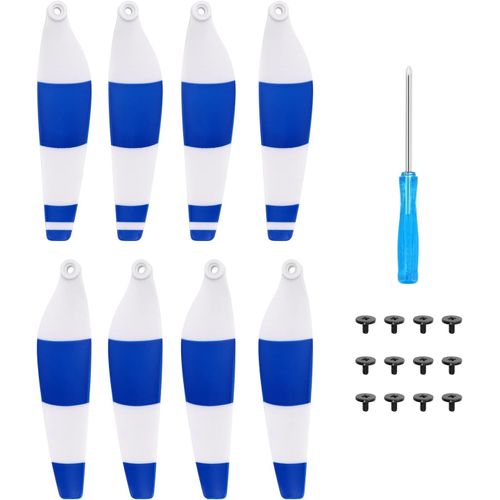 Sansh-8 Pièces Cw Ccw 6030f Pliable Faible Bruit Vol Silencieux Remplacement De L'hélice Des Ventilateurs D'aile Pièces De Rechange Pour Le Drone Mini 3 Pro,Double Face Rayures Colorées(Blanc Bleu)-Trahoo