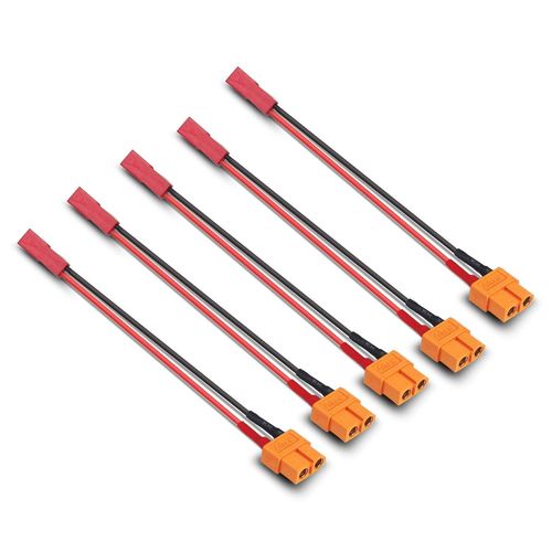 Sjzg-- Adaptateur Xt60 Femelle Vers Jst Femelle - Câble Silicone 20awg 10cm (Lot De 5) - Connecteur Pour Esc/Chargeur Drone Rc