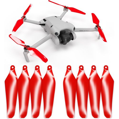 Sansh-Hélices Super Stealth Pour Dji Mini 4 Pro & Mini 3 Pro \U2013 Rouge, 4 Hélices En Jeu-Trahoo
