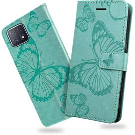Kal-Coque Pour Oppo A73 5g / Oppo A72 5g / Oppo Reno 4z, Papillon Imprimé Housse En Cuir Pu Magnétique Portefeuille, Étui À Rabat Pour Oppo A73 5g / Oppo A72 5g / Oppo A92s / Oppo Reno 4z, Vert