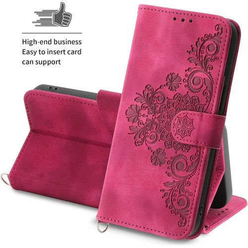 Coque Pour Iphone 12 Mini, Etui En Cuir Pu Portefeuille Coque Avec Fente Carte, Fermeture Magnétique Und Flip Béquille Antichoc Tpu Housse Pour Iphone 12 Mini (5,4 Pouces) (Rouge)