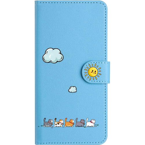 KAL-Protection Pour Samsung Galaxy S7 Edge(5.5") Coque Telephone Portable Protection Aimantée Portefeuille Coque Protection Pour Samsung Galaxy S7 Edge(5.5") Porte Carte Cordon Rabat Chat Bleu