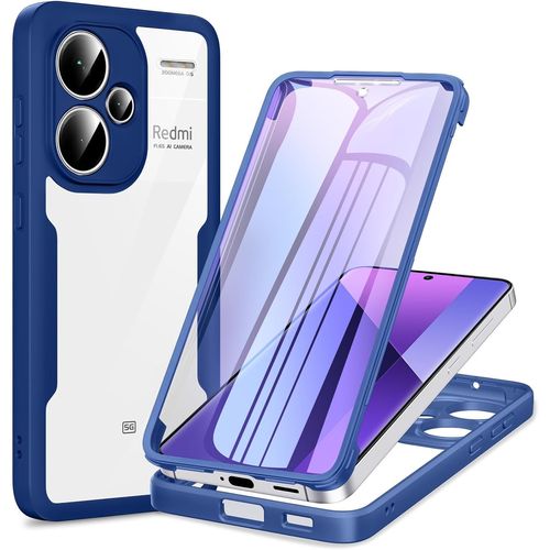 Coque 360° Intégrale Silicone Antichoc Pour Xiaomi Redmi Note 13 Pro Plus 5g - Protection Écran Anti-Rayures Incluse, Bleu